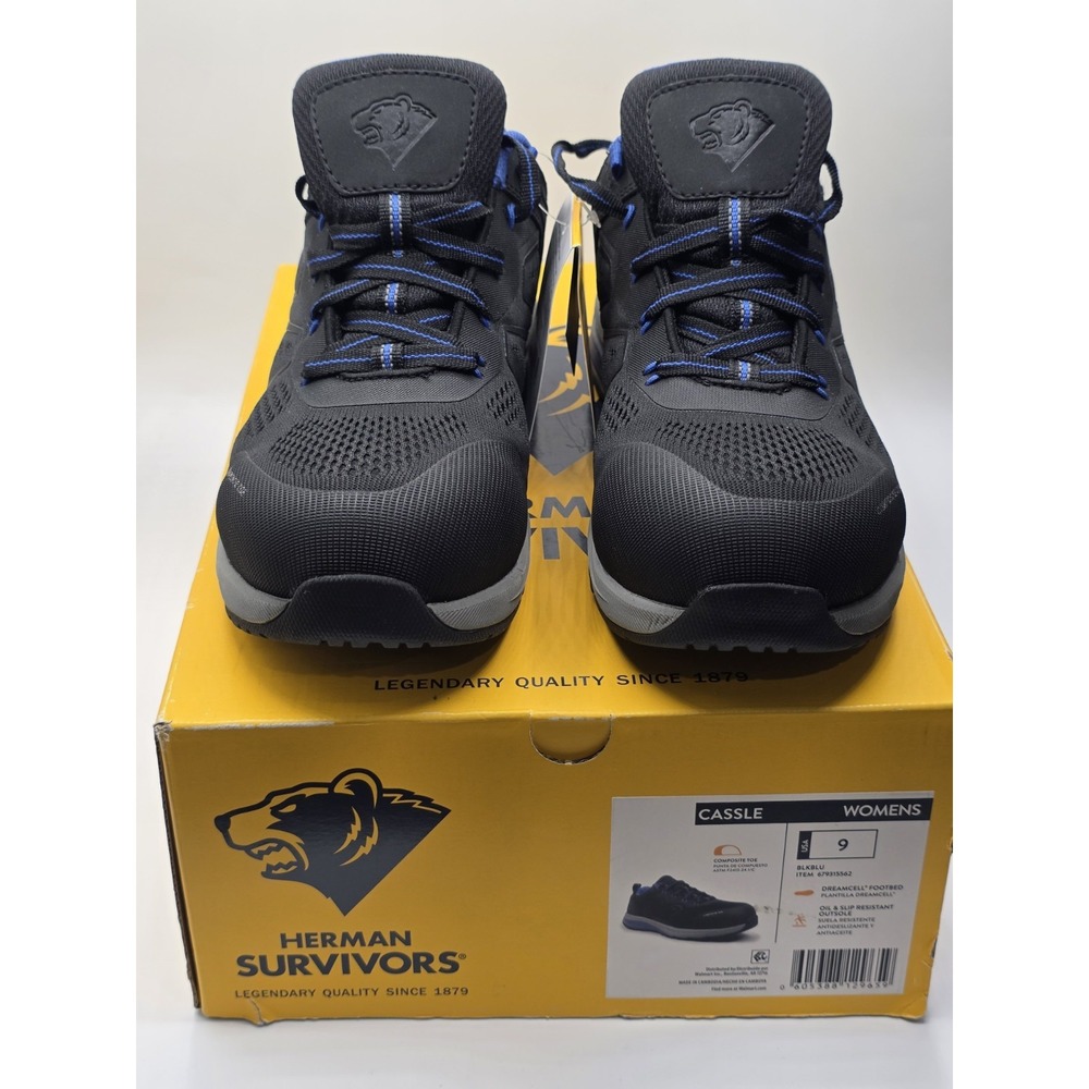 Herman Survivors Womens Cassle Composite Toe Work Shoes Black Size 9 New